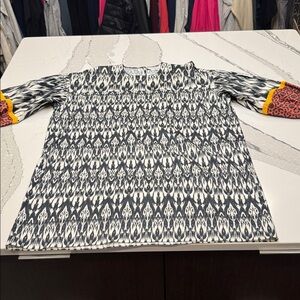 Sachin + Babi Black and White Midi Dress with Orange Accents Never Worn Cotton